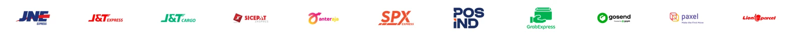 Kurir pengiriman: JNE, J&T Express, J&T Cargo, SiCepat, AnterAja, SPX, POS Indonesia, GrabExpress, GoSend, Paxel, Lion Parcel